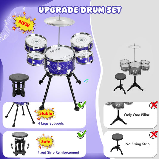 Drmukie foam-tipped drumsticks protect small hands during play