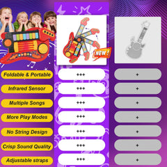 Drmukie kids guitar toy switches to piano mode for versatile musical exploration.