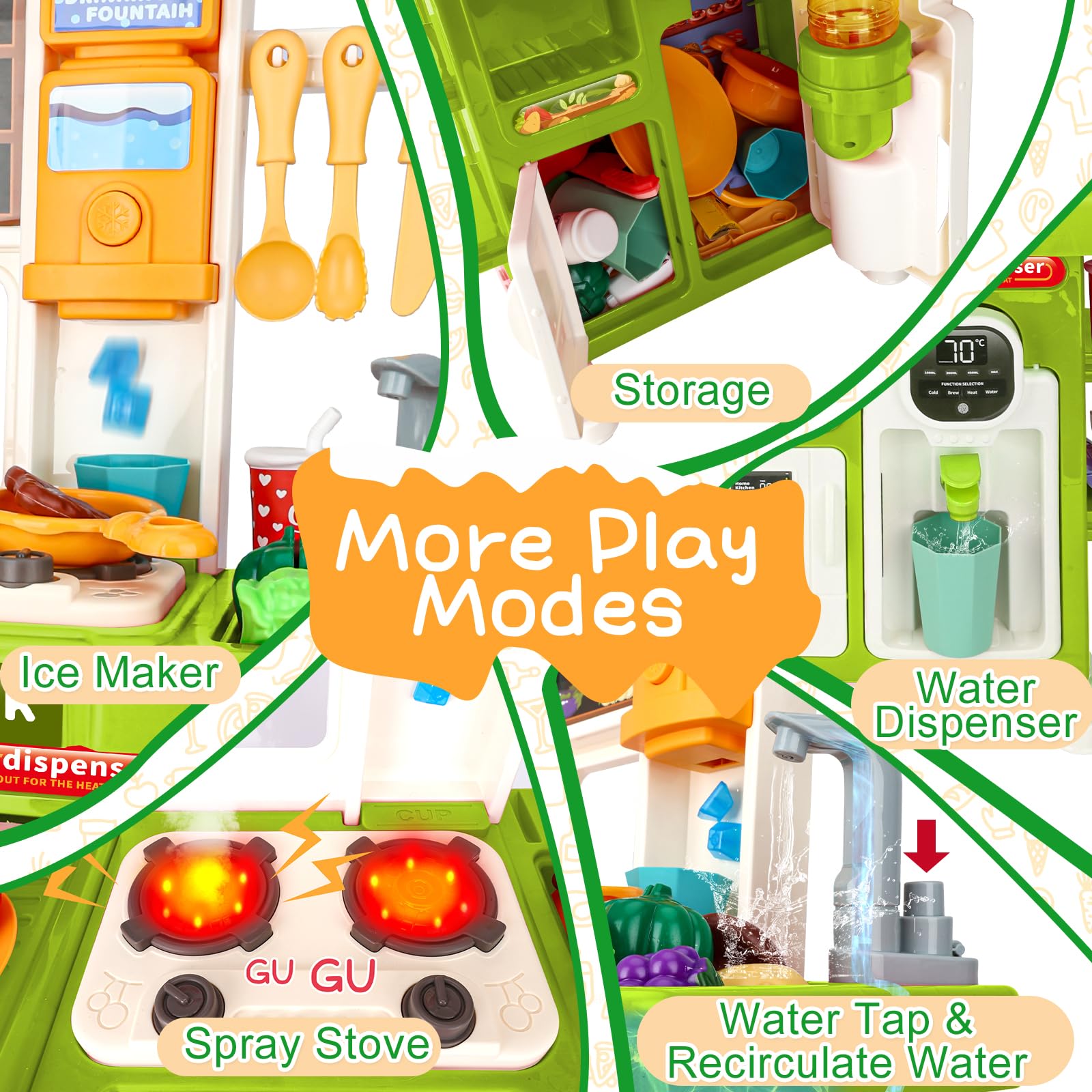 Drmukie playset storage clock helps organize toy food and time.