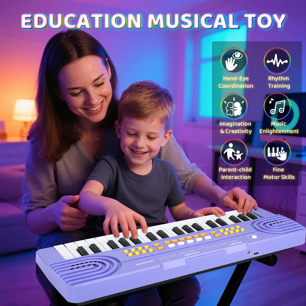 Close-up of demos and buttons on the Drmukie piano for interactive learning