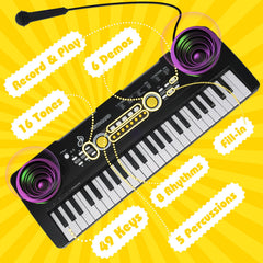 Drmukie 49-key keyboard supports record and playback for creativity.