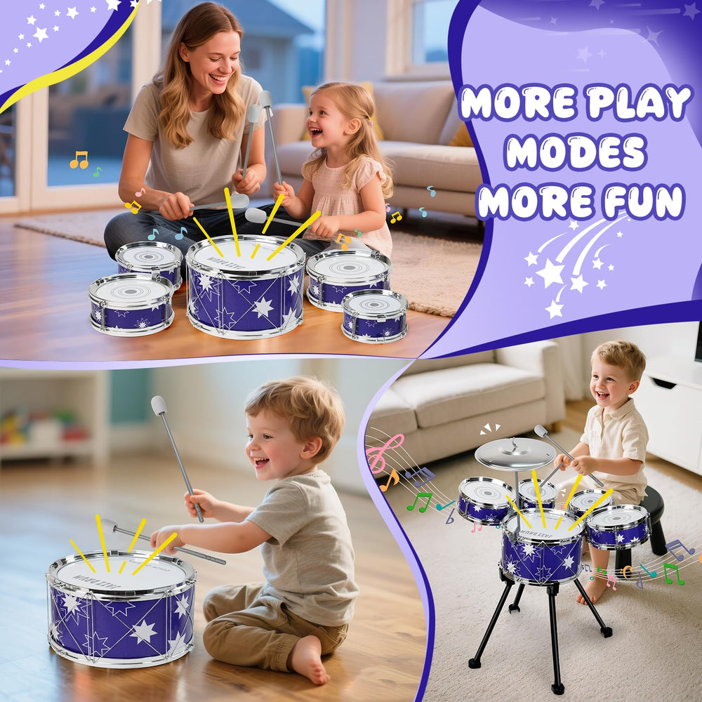 Drmukie toddler drum set with cymbal for expressive play
