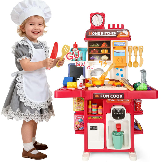 Drmukie upgrade toy kitchen set with spray sink for engaging water play and imaginative role-play