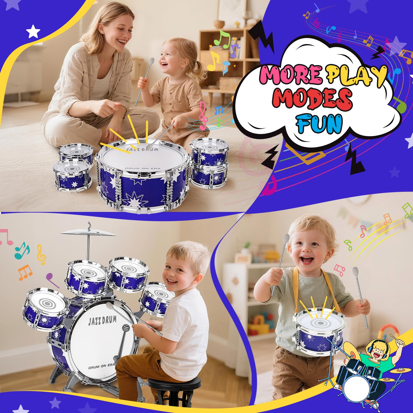 Drmukie soft-tip drumsticks protect tiny fingers during joy
