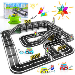 Drofex magnetic road set for imaginative road-building play
