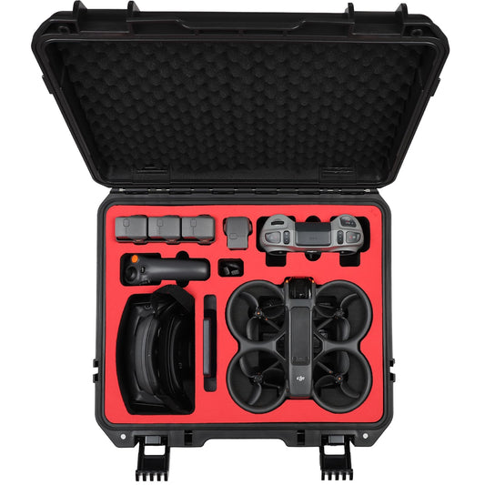 Drogear case interior foam secures the Avata 2 drone and accessories.