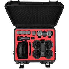 Drogear case interior foam secures the Avata 2 drone and accessories.