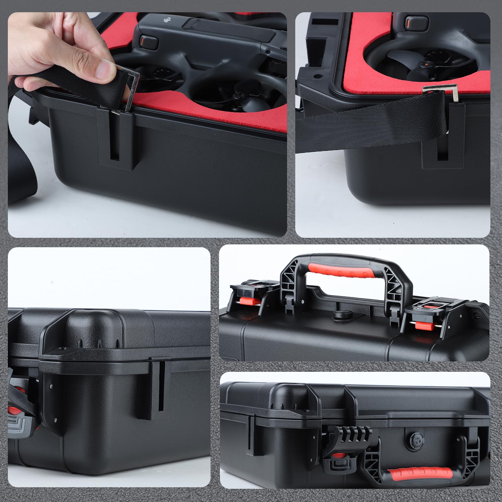 Drogear case FPV Remote Controller 3 foam area cushions travel.