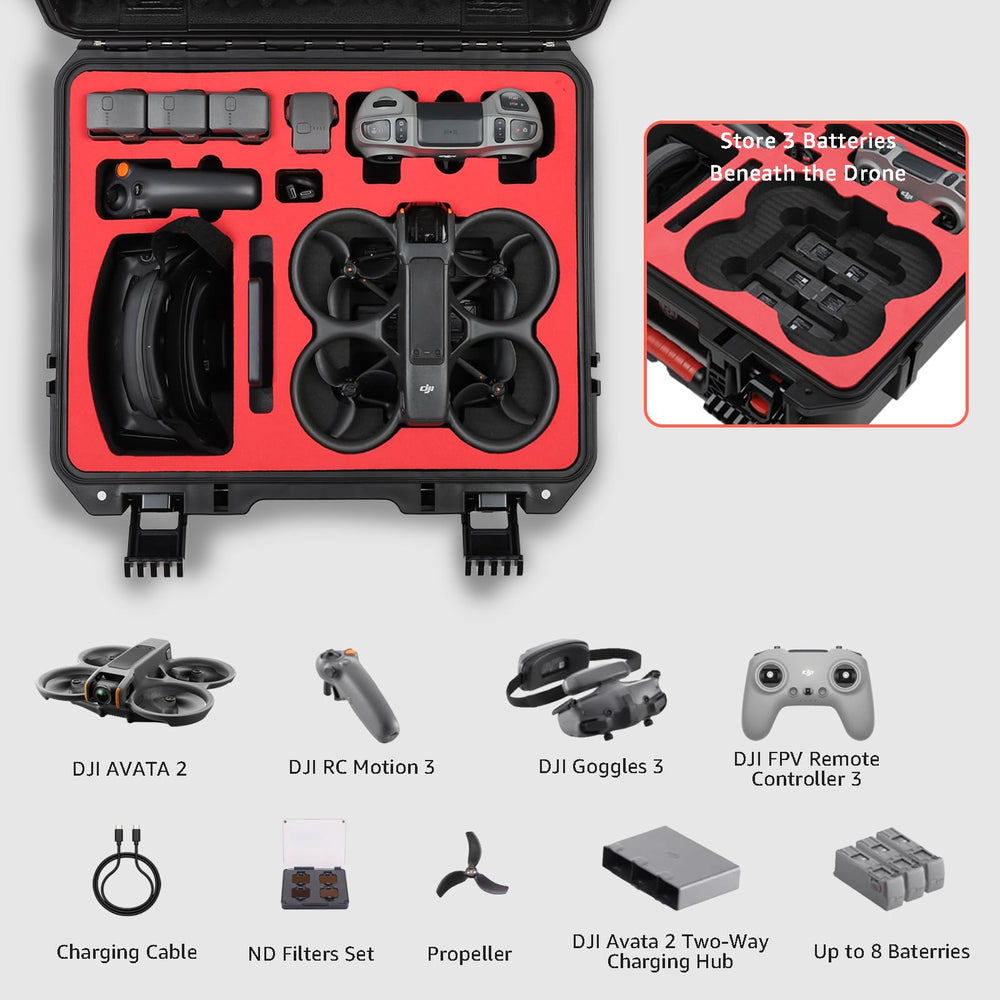 Drogear case Goggles 3 compartment keeps goggles protected and accessible.