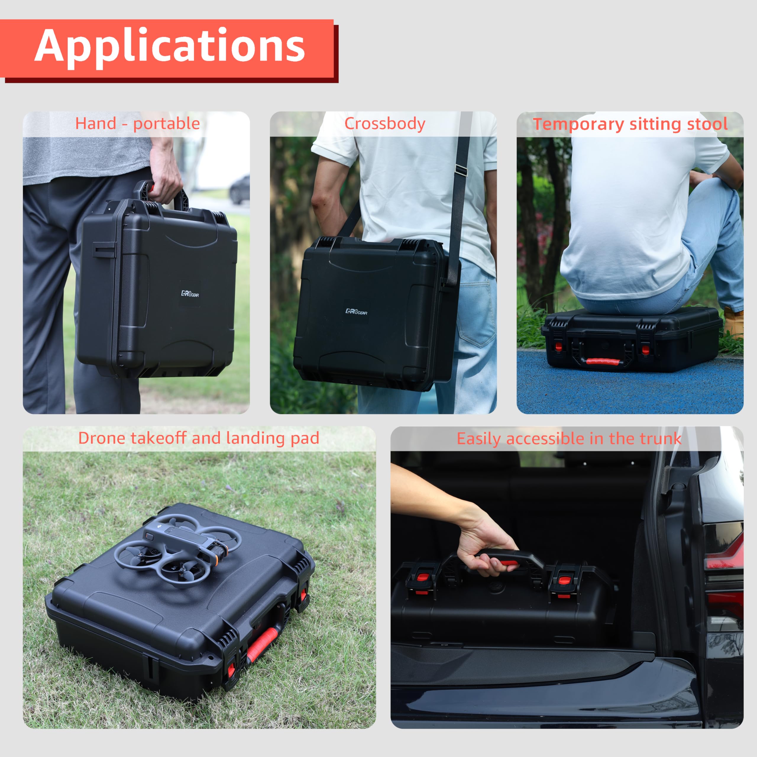 Drogear case durable ABS shell cushions drops and bumps during transport.