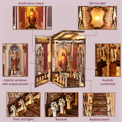DROICC Book Nook Jesus statue centerpiece for contemplative display.