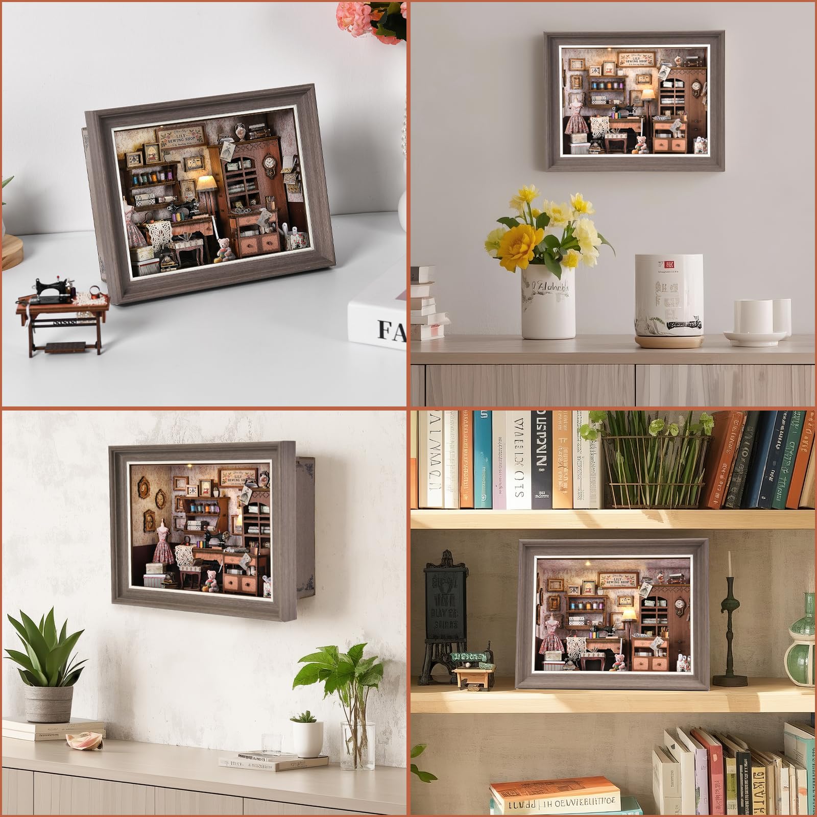 DROICC Book Nook Kit miniature books create a charming library vignette