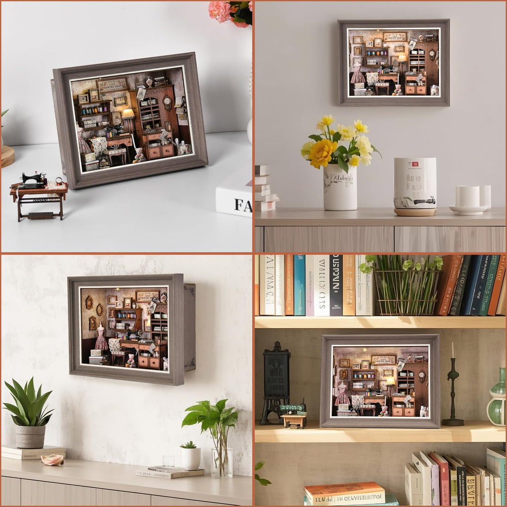 DROICC Book Nook Kit miniature books create a charming library vignette