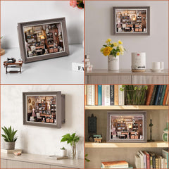DROICC Book Nook Kit miniature books create a charming library vignette