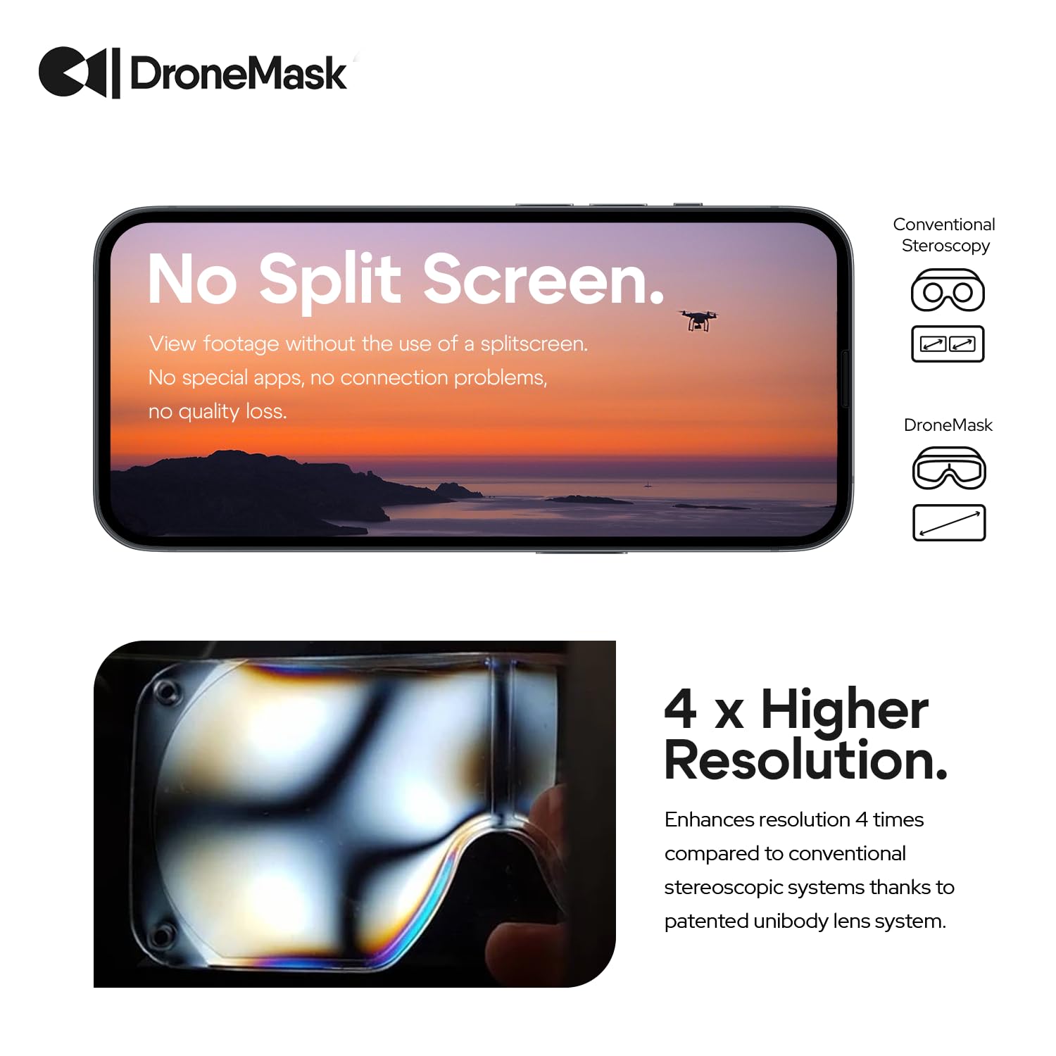 DroneMask 2 soft face padding improves comfort during long sessions.