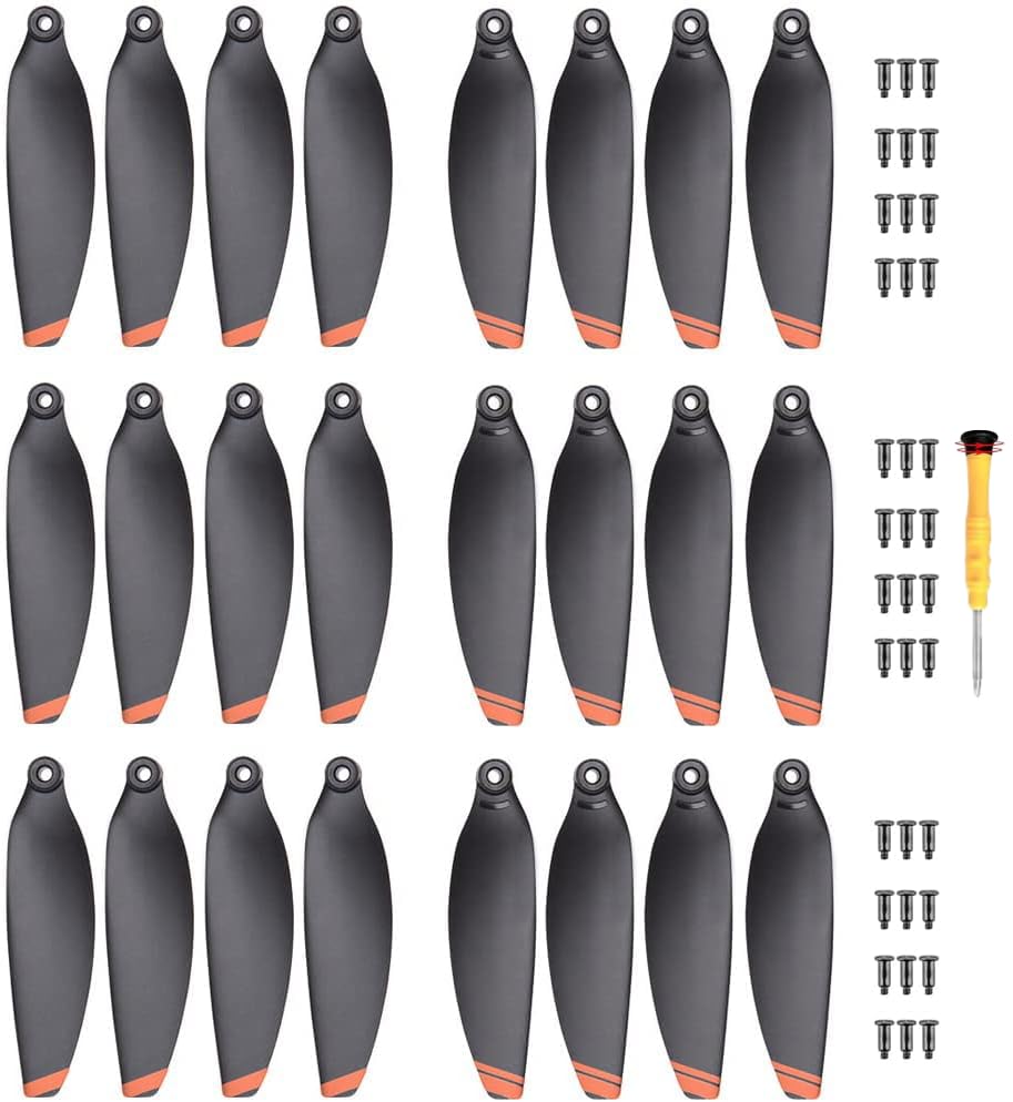 DroneXtra mini 2 orange propellers set visible during flight for easy tracking