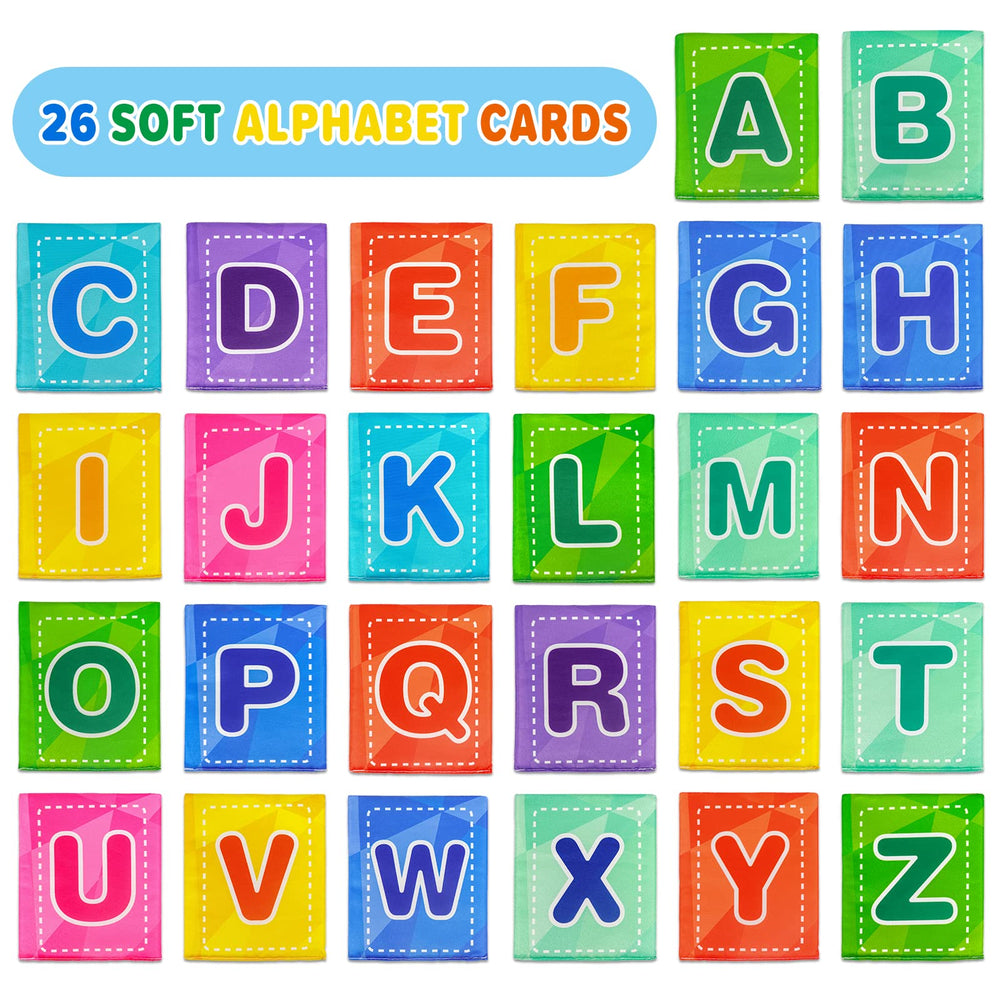 Dr.Rapeti Soft Alphabet Cards measure 4.3 by 5 inches and are easy to hold.
