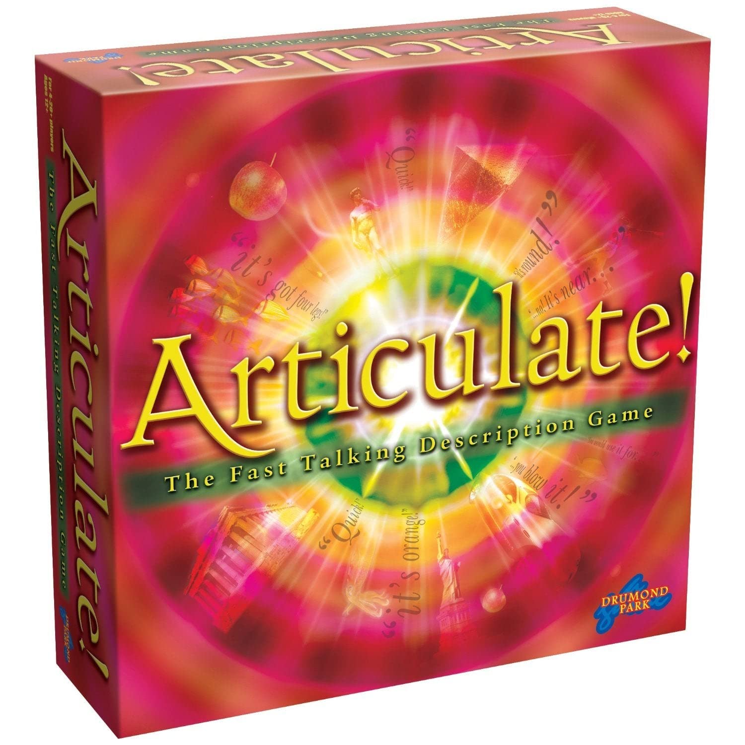 Drumond Park Articulate! card-descriptions for quick rounds, ideal for family game night.