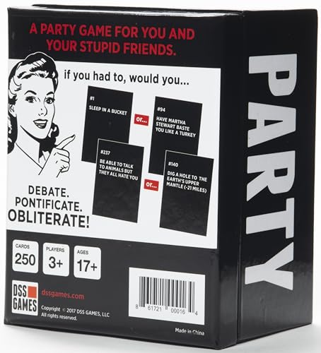 Drunk Stoned or Stupid players selecting the worst card for big laughs.