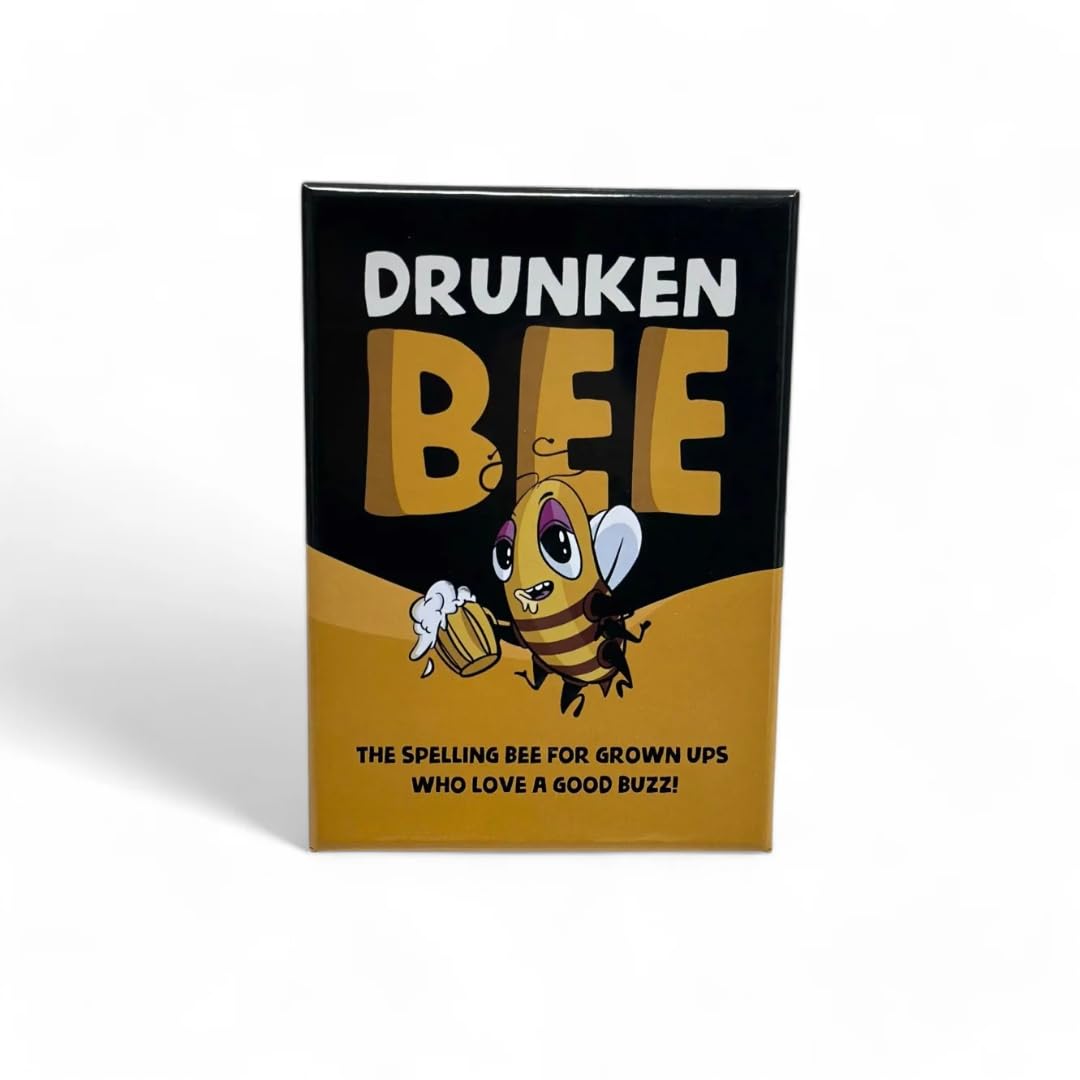 Group of friends toasting and laughing while playing Drunken Bee.