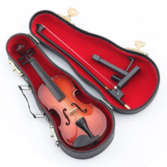 Dselvgvu detailed miniature violin with wood body and polished finish