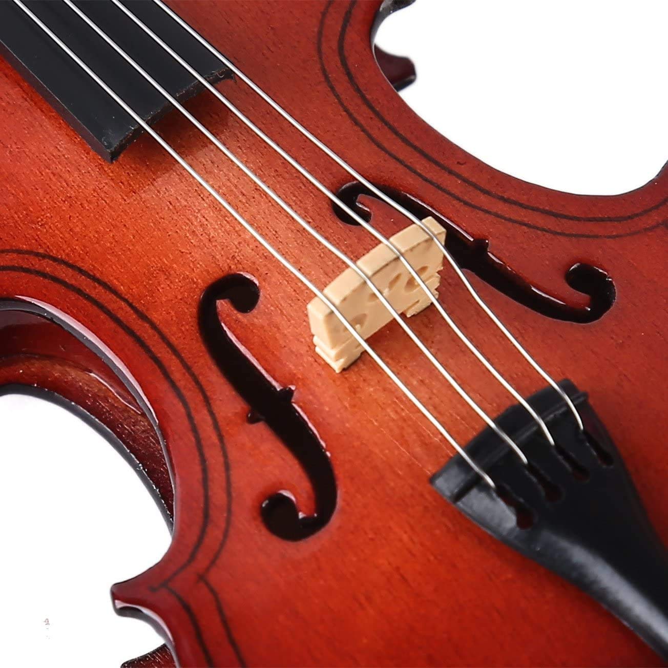 Dselvgvu tiny violin with stand highlights realistic wood texture.