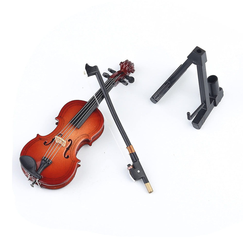 Dselvgvu violin ornament for dollhouse or shelf, ideal gift.
