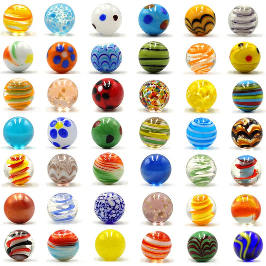 DSHMIXIA 42pcs handmade glass marbles for games and crafts.
