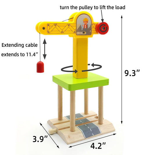 DSHMIXIA crane pulley in action demonstrates lift and lower functionality for realistic play.