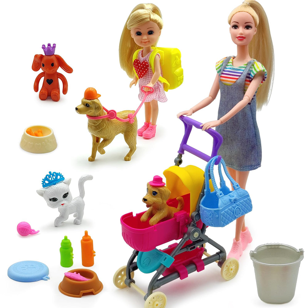 DSHMIXIA dolls playset overview for imaginative pretend play