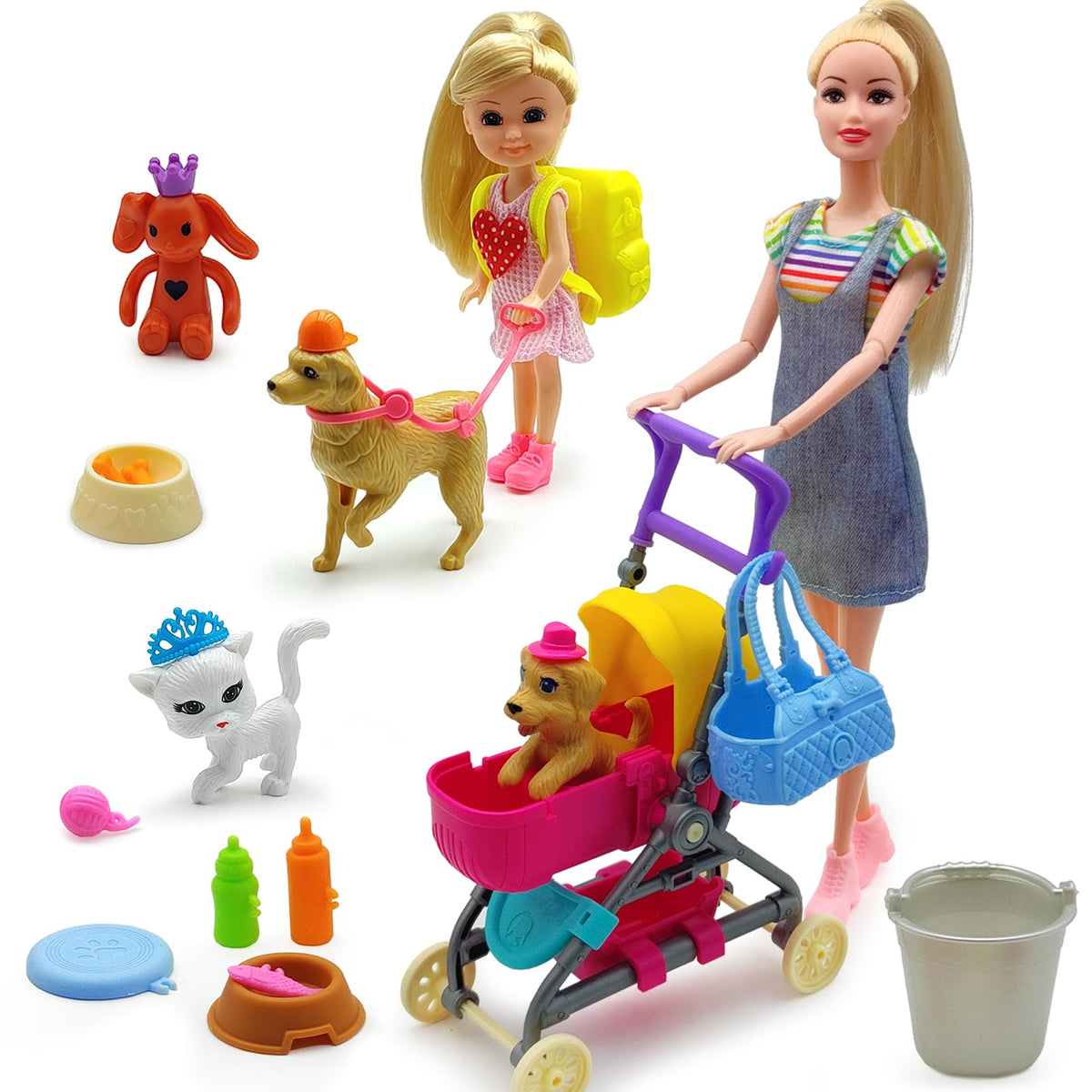 DSHMIXIA dolls playset overview for imaginative pretend play