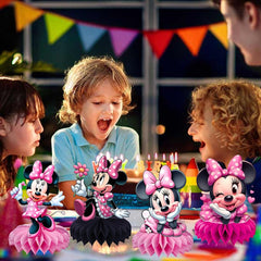 DSOE Minnie honeycomb centerpiece doubles as a cute party prop.