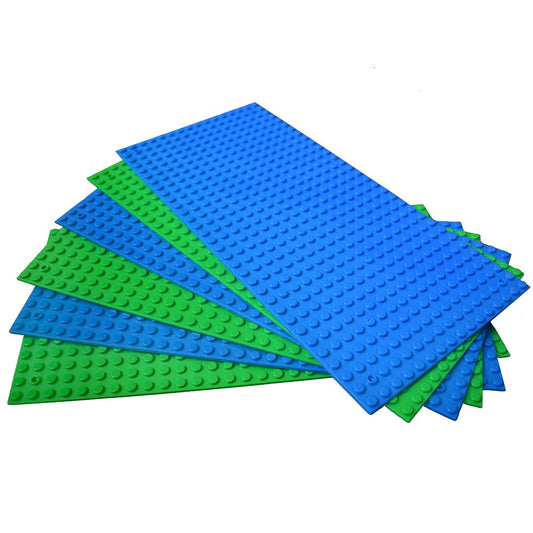 DSPITWOD baseplates green-blue side view showing corner holes for stability