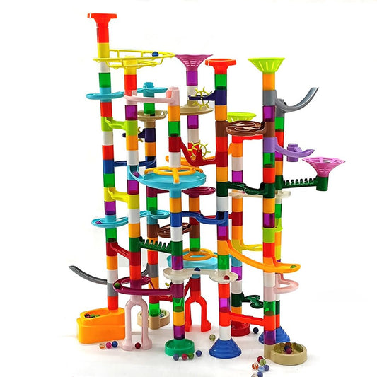 Dspitwod Marble Run 200pcs box shows organized parts for creative building