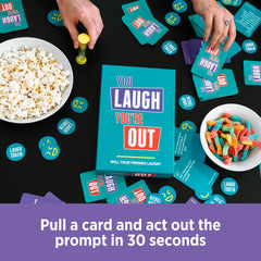 DSS Games players laughing in living room for lively party entertainment