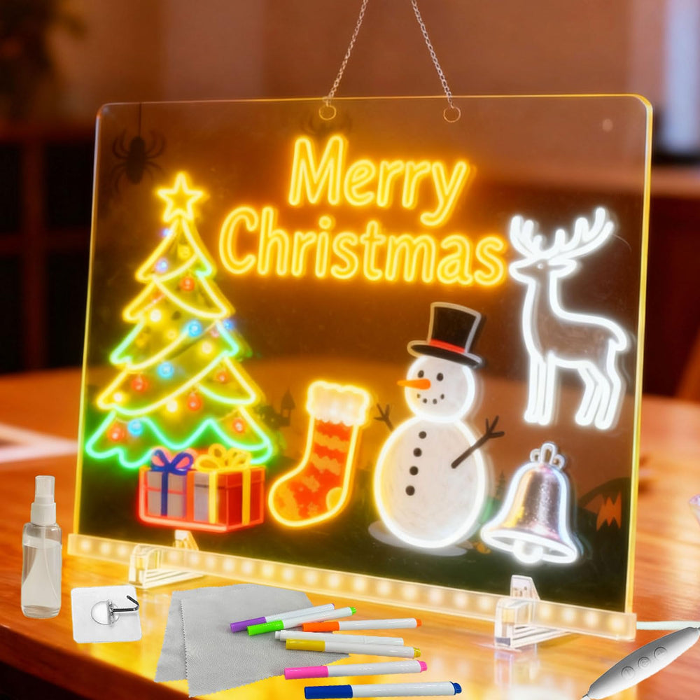 DSXGEFW large LED drawing board with doodle area, ideal for screen-free kid creativity.
