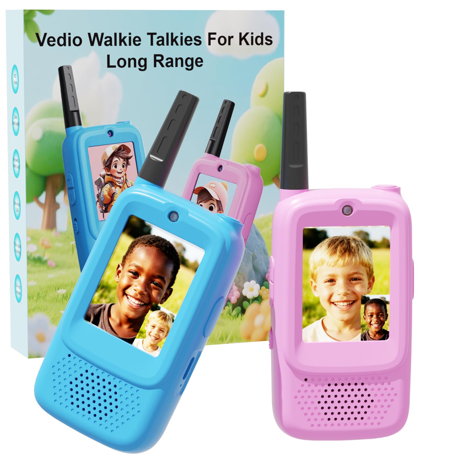 DTQJ Walkie Talkie Kids 2-pack for safe long-range communication during play.