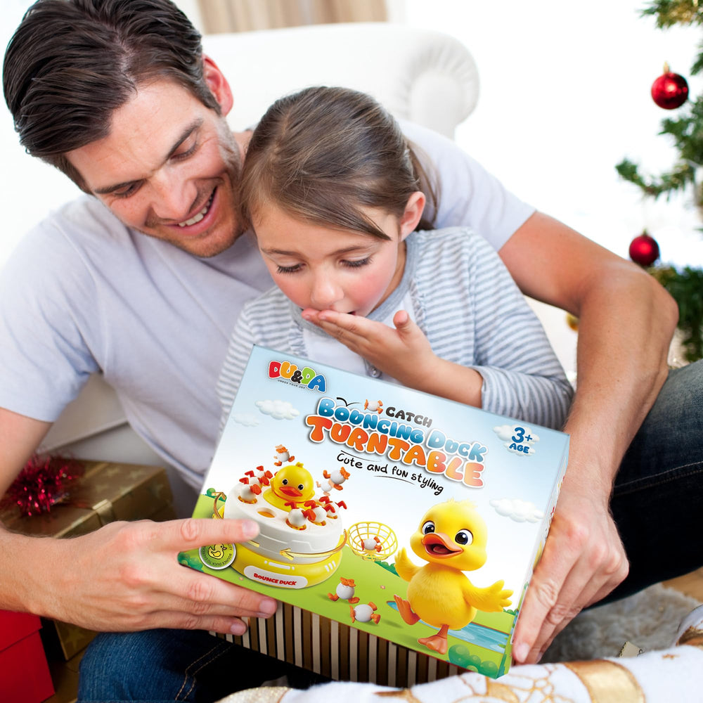 Colorful bouncing ducks attracting kids during interactive catch rounds.