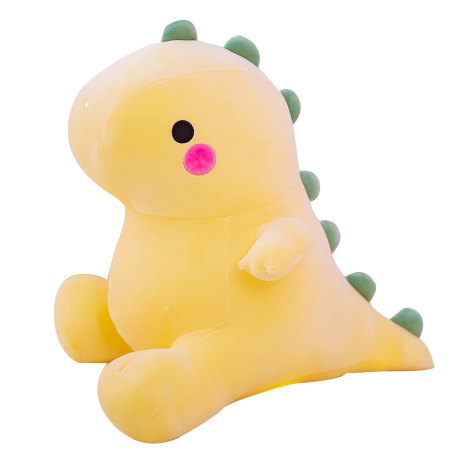 DUANMUL plush dinosaur yellow 8in closeup highlights ultra-soft fur for cozy snuggles