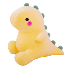 DUANMUL plush dinosaur yellow 8in closeup highlights ultra-soft fur for cozy snuggles