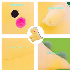 DUANMUL plush dinosaur yellow 8in on a shelf as cheerful bedroom decor