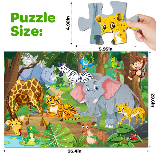 Duchong 48-piece puzzle being solved by a child to improve concentration and hand-eye coordination