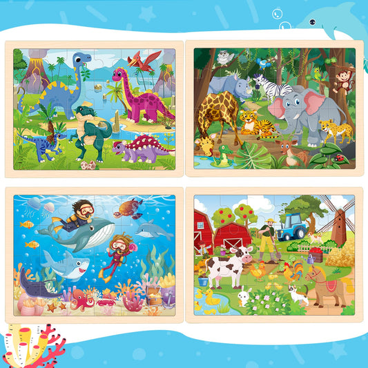 Duchong farm animals puzzle 24-piece promotes problem-solving and tactile play.