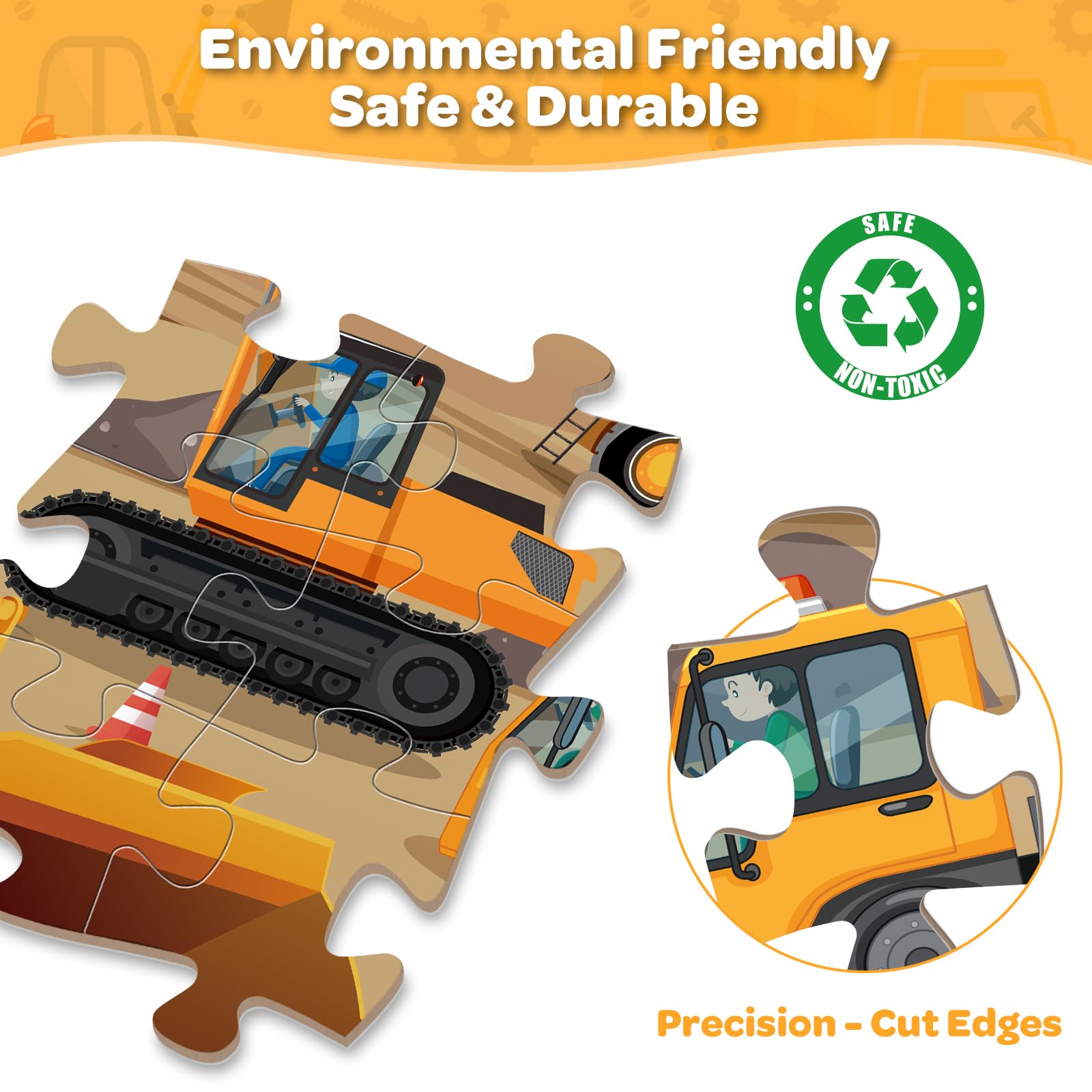 Duchong jumbo puzzle with thick cardboard, smooth edges for safe handling