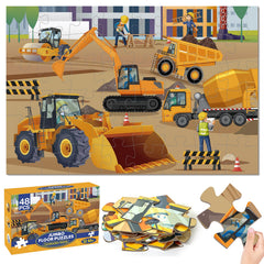 Duchong jumbo floor puzzle full construction vehicle scene for ages 4-6, hands-on learning