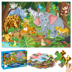 Duchong jumbo floor puzzle on the floor showing vibrant animals to boost early learning