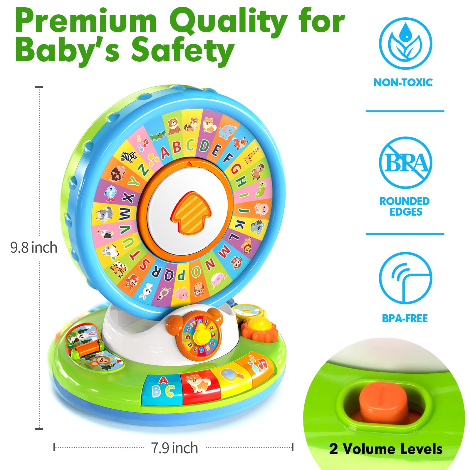Duchong alphabet zoo letters wheel promotes letter recognition during playful learning.