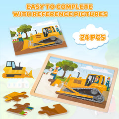 Duchong train wooden puzzle supports spatial reasoning and vocabulary growth.
