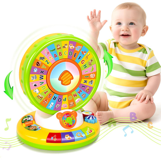Duchong spin and sing alphabet toy showing letters and animals for early learning.