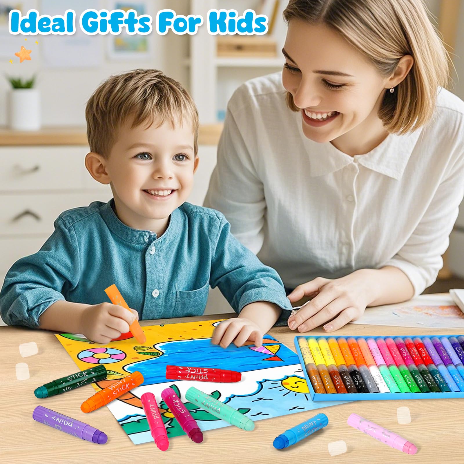 Duchong Tempera paint sticks kid-safe packaging supports worry-free art.